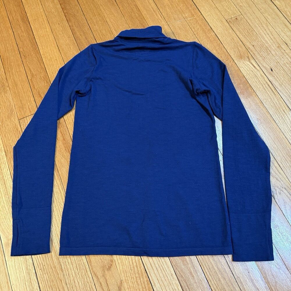 Athleta Foresthill Ascent Wool Blend Turtleneck Top Womens XS Blue Capsule EUC - Picture 9 of 10